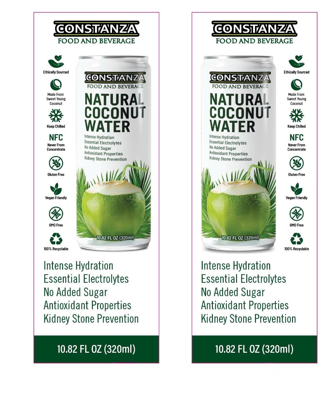 Constanza F&B Natural Coconut Water 320/24units