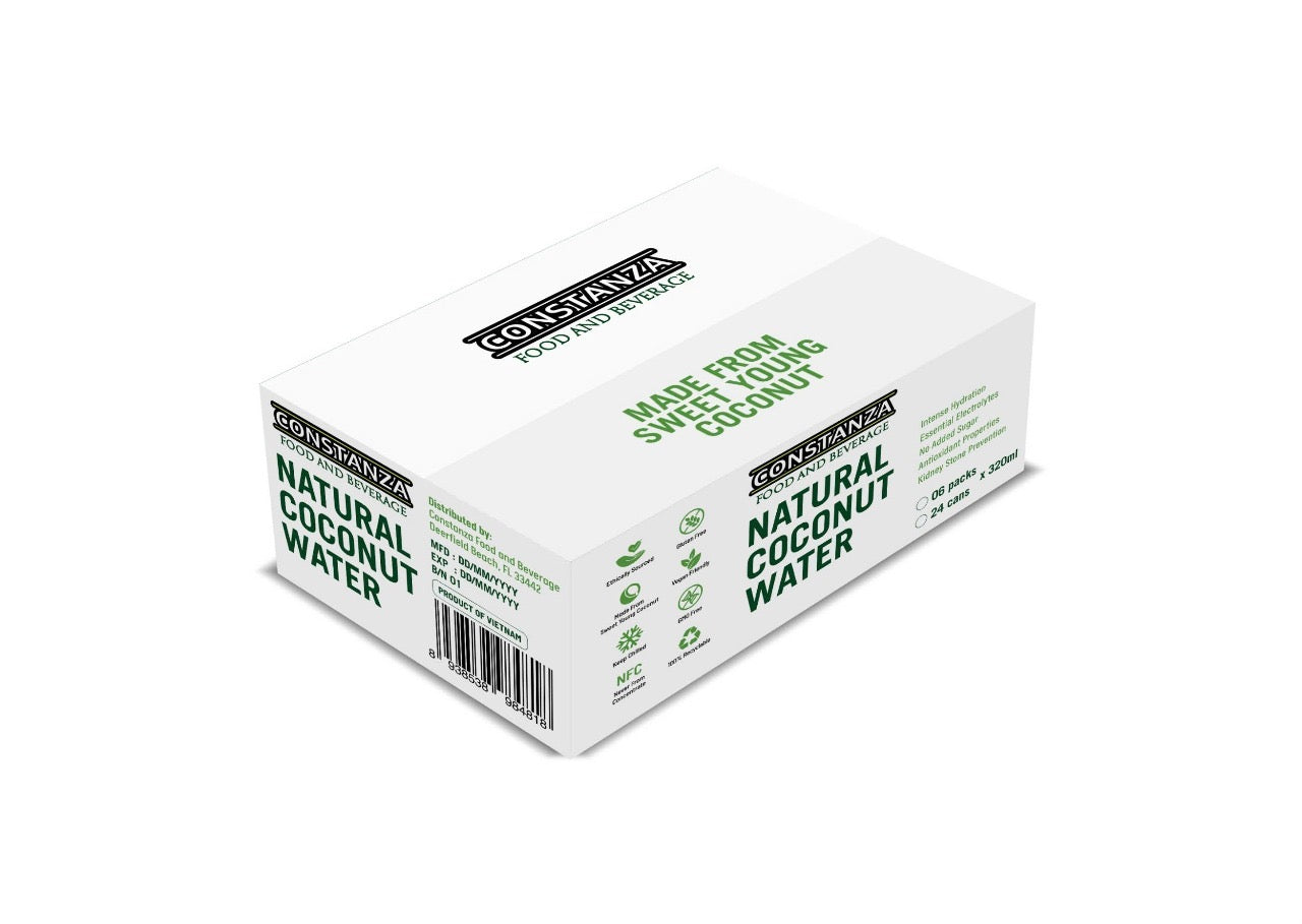 Constanza F&B Natural Coconut Water with Pulp 320ml/ 4 Pack